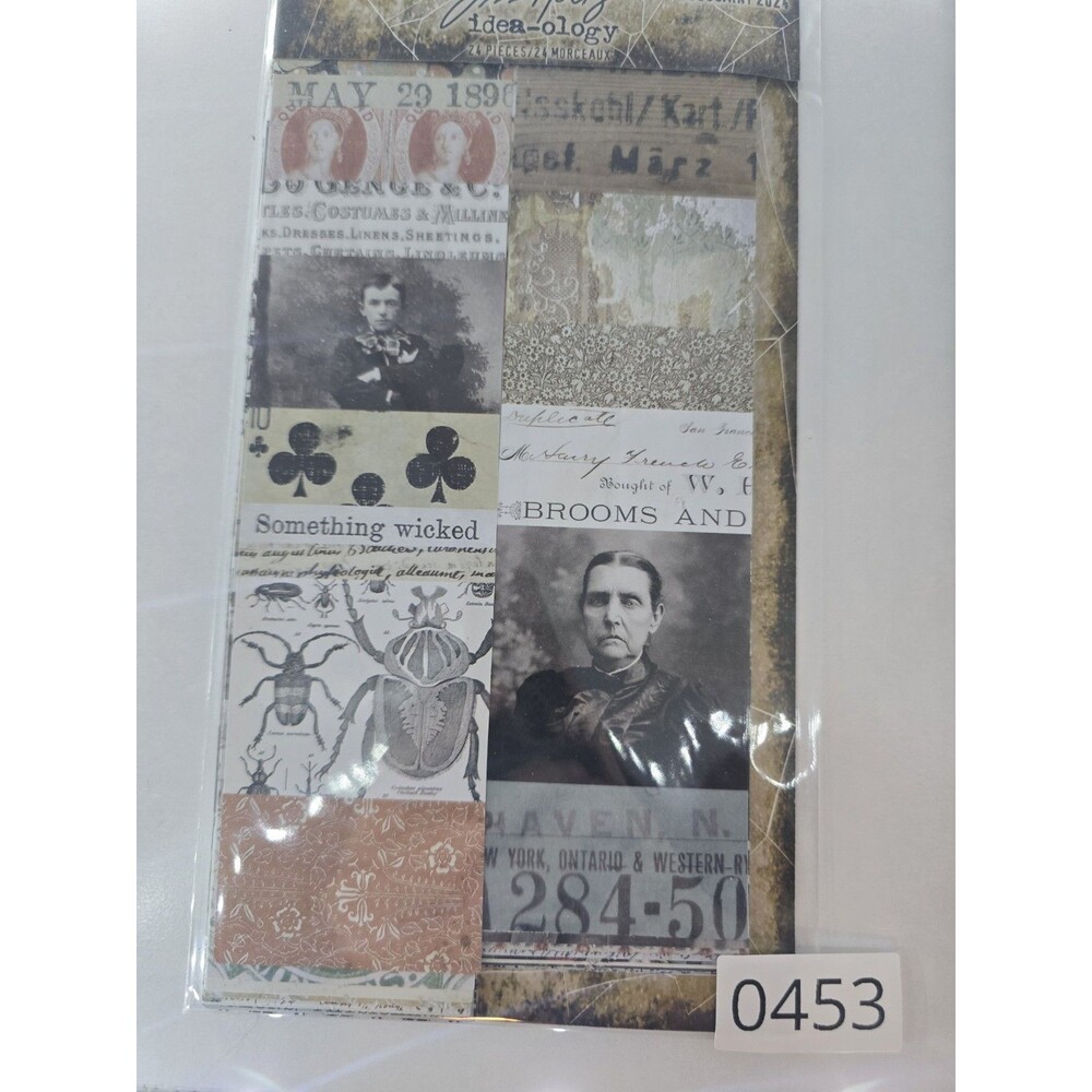 TH94394 IdeaOlogy Halloween Large Collage Strips 24pc. Tim Holtz 9" x 2.25"